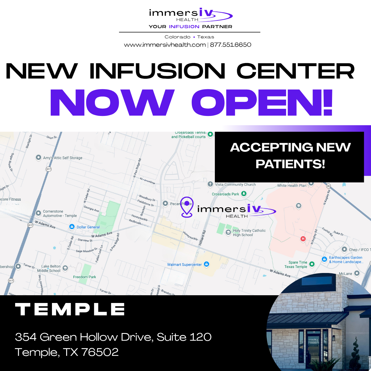 Immersiv Health Expands Central Texas Presence with New Outpatient Infusion Clinic in Temple